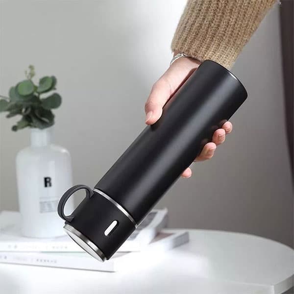 فلاسک مسافرتی 500 میلیلیتری استیل دوجداره به همراه 3 لیوان